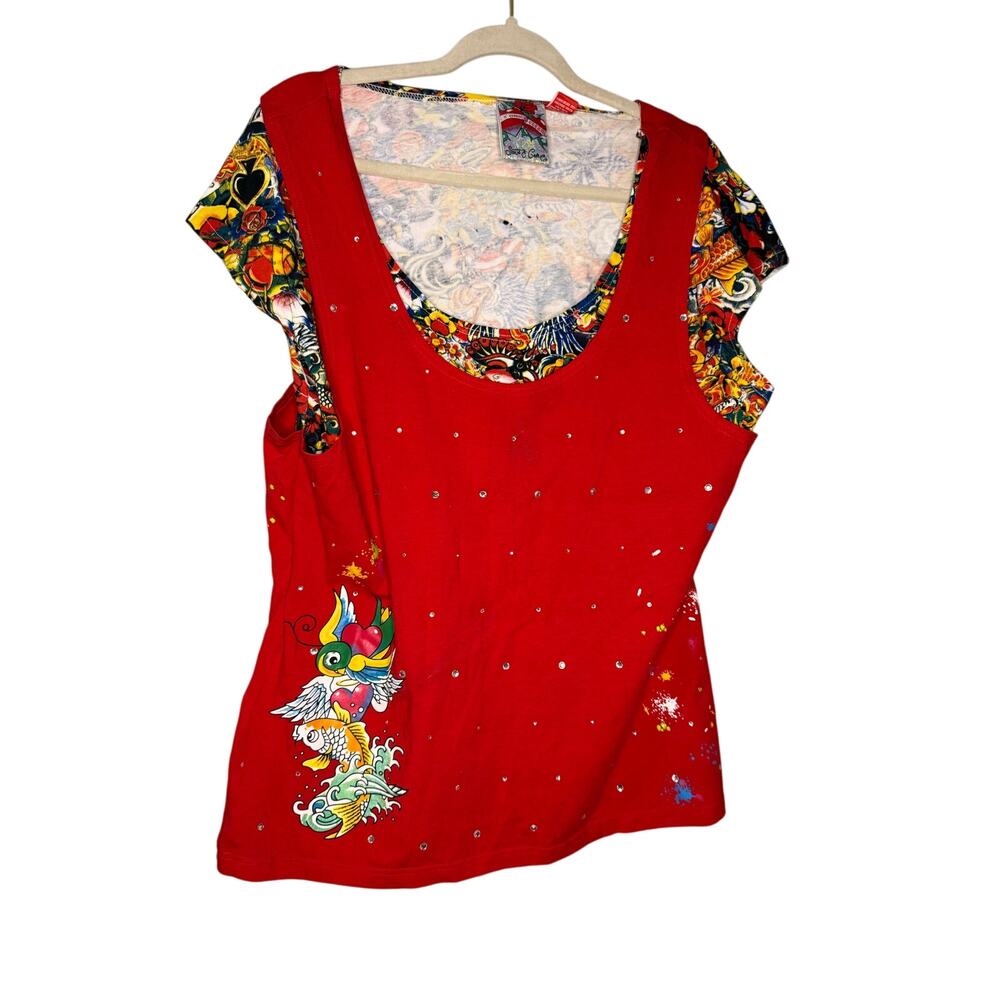Y2k Love‎ n' cream double layer top
